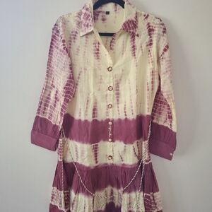 NWOT Tie-Dye Button-Up Dress